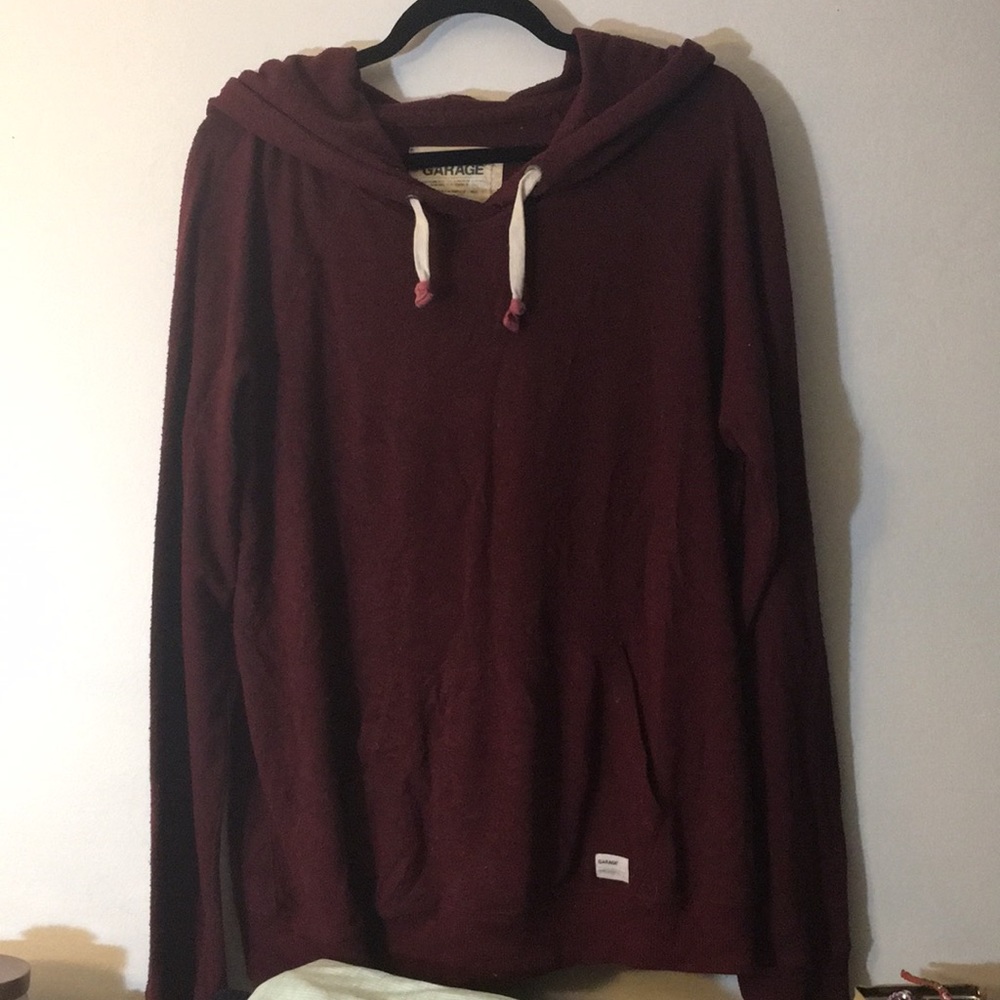 Well loved Maroon and blue hoodie